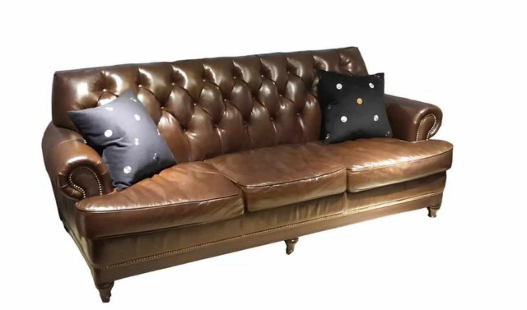 JVmoebel Sofa Braun Sofa 3 Sitzer Kunstleder Antik Stil Couch Polster, 1 Te günstig online kaufen