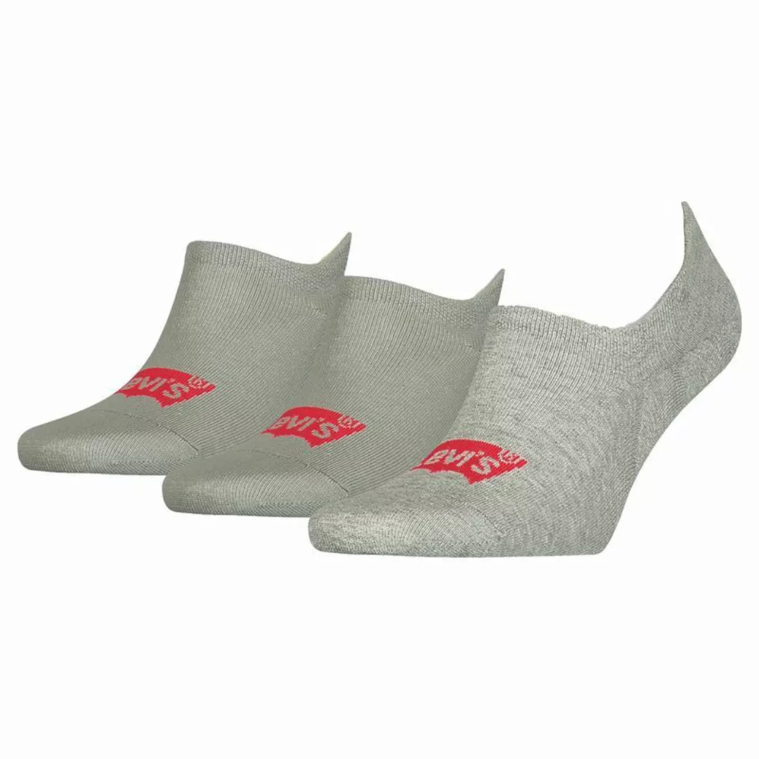 Levi´s ® High Rise Batwing Logo Footie Socken 3 Paare EU 43-46 Middle Grey günstig online kaufen