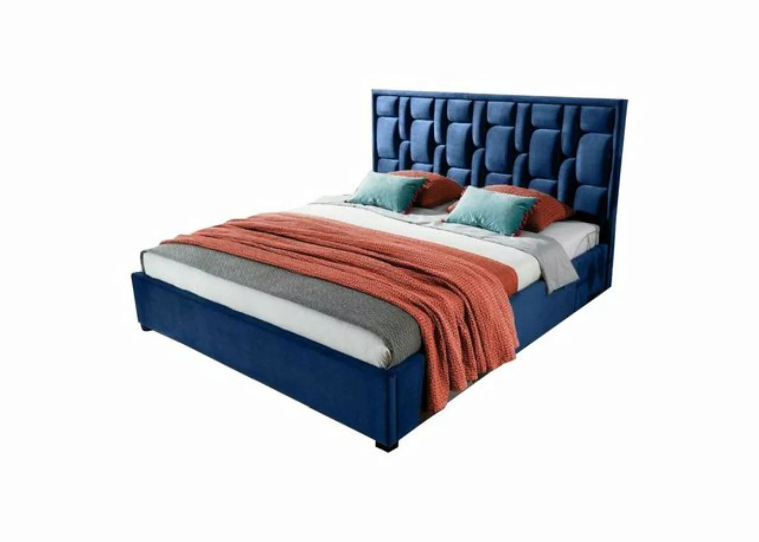 JVmoebel Bett, Blaues Designer Bett Schlafzimmer Design Möbel Modern Luxus günstig online kaufen