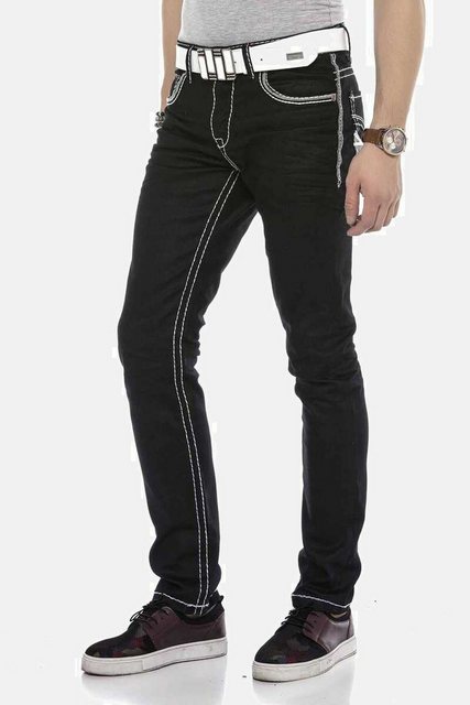 Cipo & Baxx Gerade Jeans Jeans mit farblich abgehobenen Nähten, CD553 günstig online kaufen