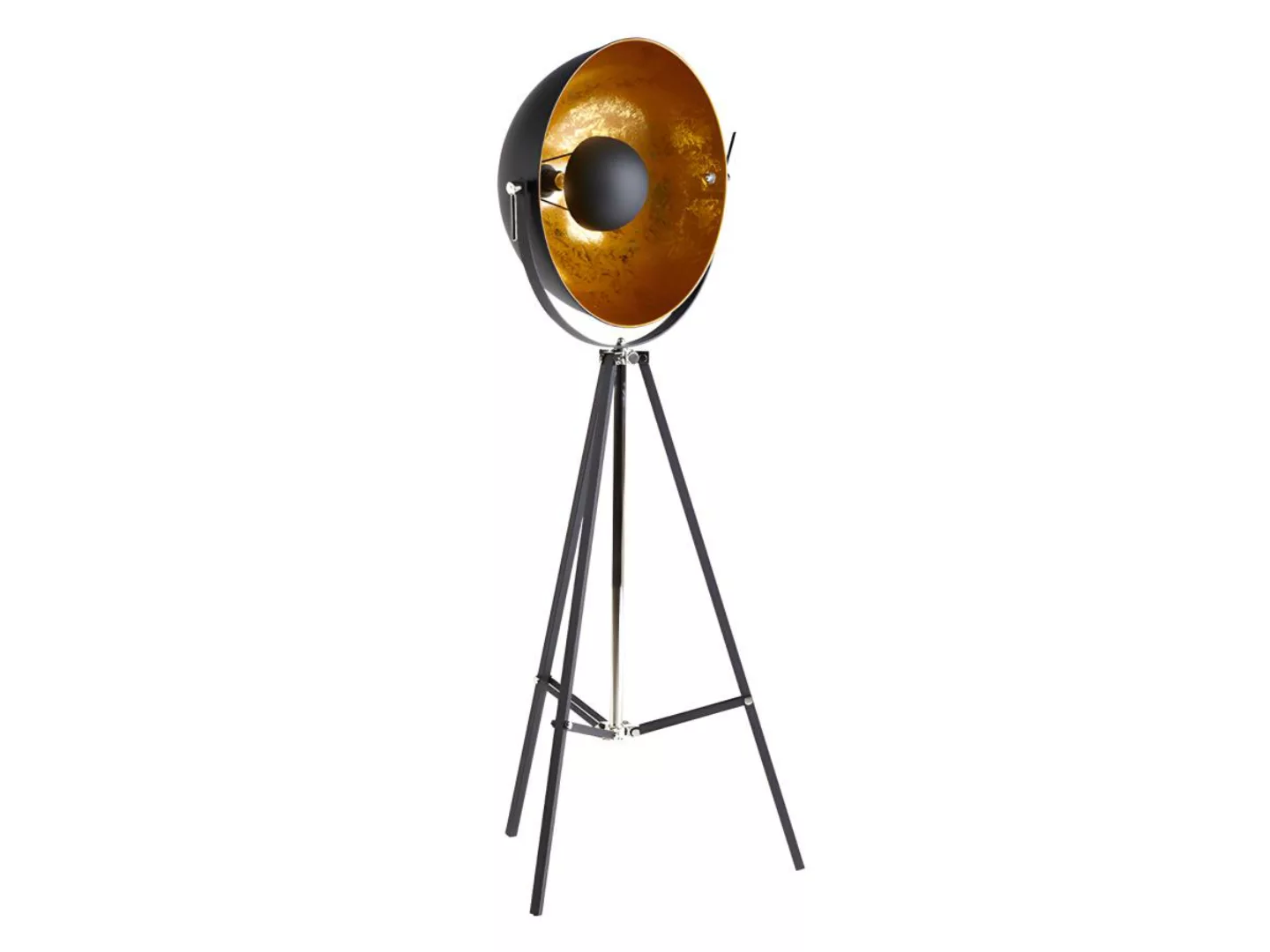 Stehleuchte Tripod - H. 166 cm - Metall - Schwarz & Gold - MOVIE von INSIDE günstig online kaufen