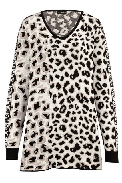MIAMODA Strickpullover Pullover Animal-Muster Rundhals Langarm günstig online kaufen