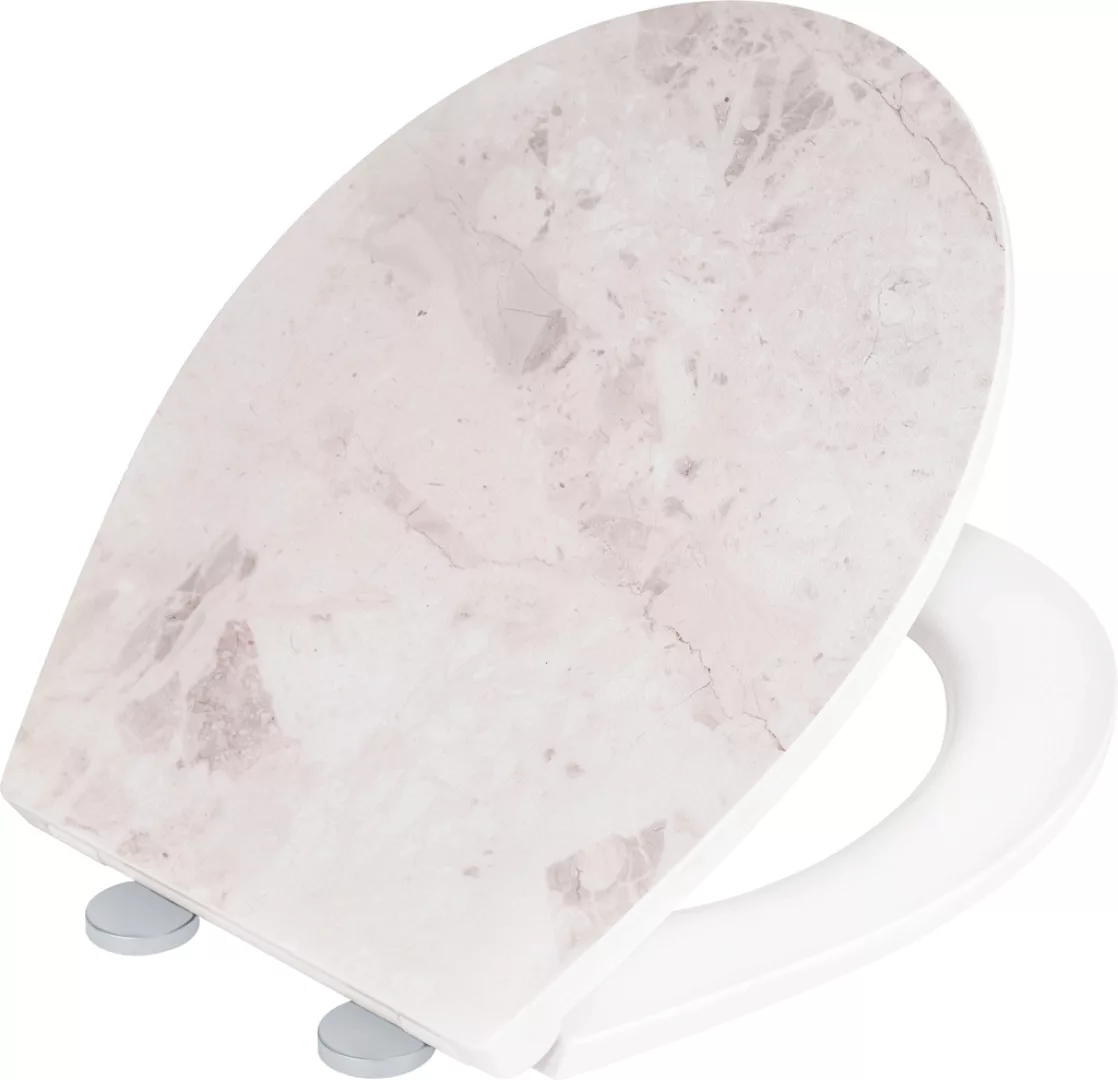 WENKO WC-Sitz »White Marble«, mit Relief, aus antibakteriellem Duroplast günstig online kaufen