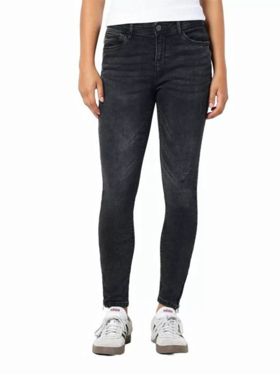 Noisy May Damen Jeans NMKIMMY NW ANK DART AZ160DG Slim Fit Grau Dark Grey D günstig online kaufen