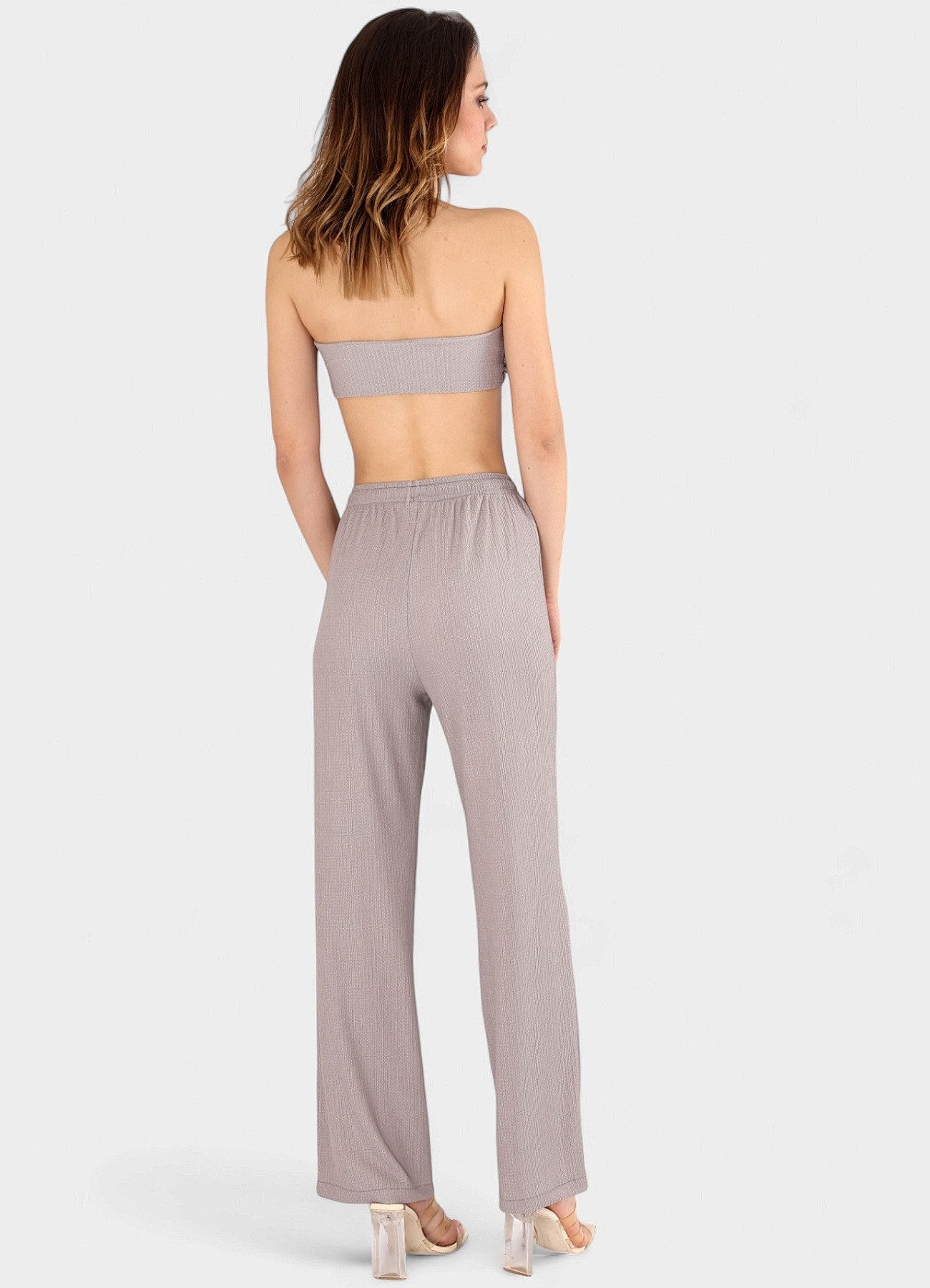 fashionshowcase Palazzohose Damen Crinkle-Hose mit elastischem günstig online kaufen