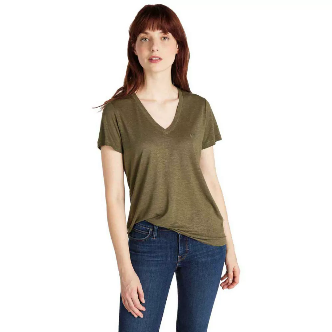 Lee V Neck Kurzärmeliges T-shirt XS Olive Green günstig online kaufen