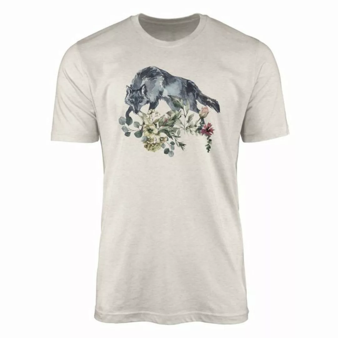 Sinus Art T-Shirt Herren Shirt 100% gekämmte Bio-Baumwolle T-Shirt Aquarell günstig online kaufen