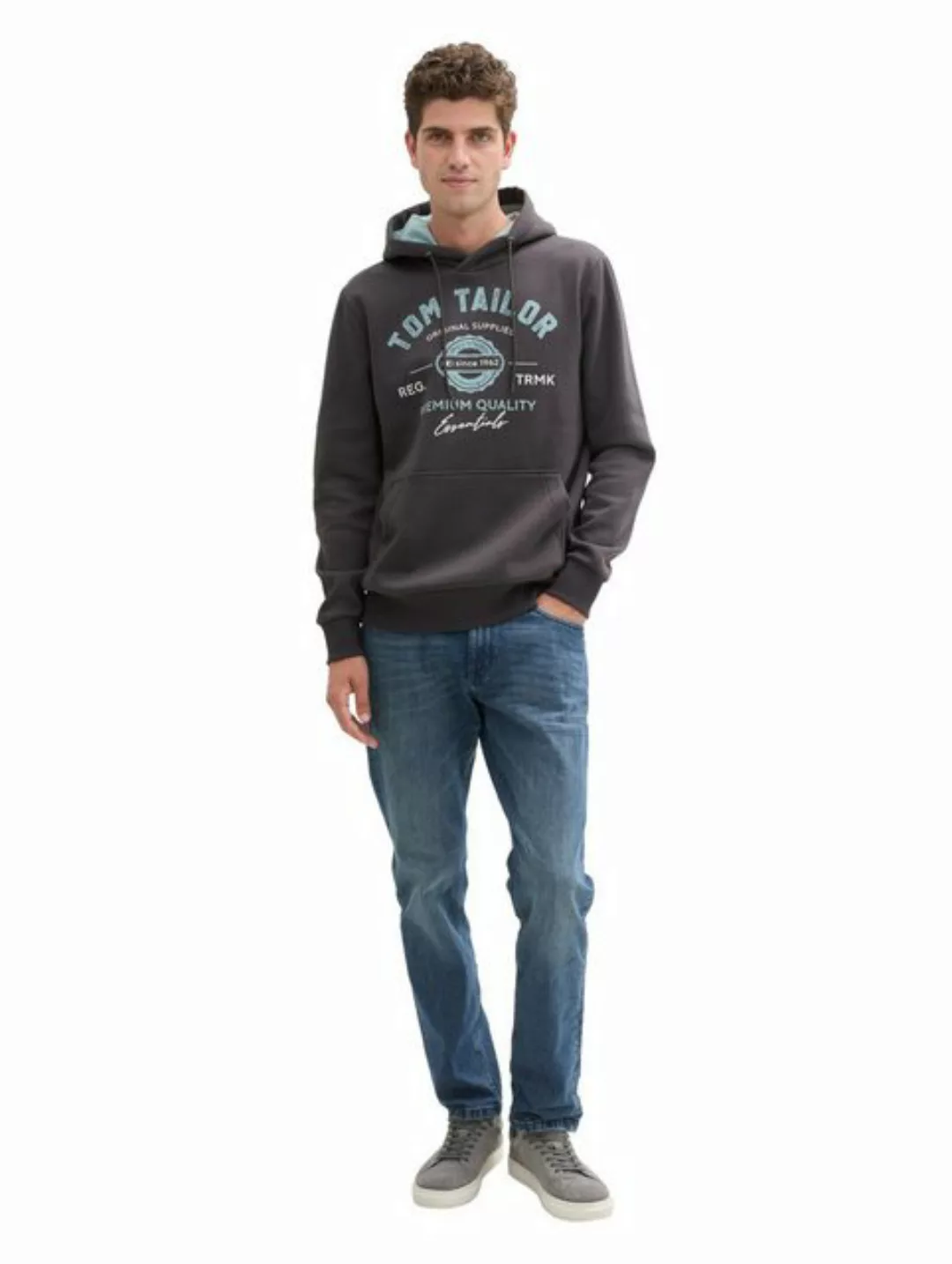 Tom Tailor Herren Kapuzenpullover PRINT - Regular Fit günstig online kaufen