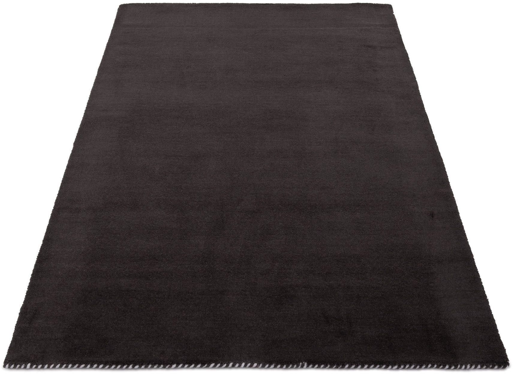 carpetfine Wollteppich »Gabbeh Lola Uni«, rechteckig, 14 mm Höhe, mit natür günstig online kaufen