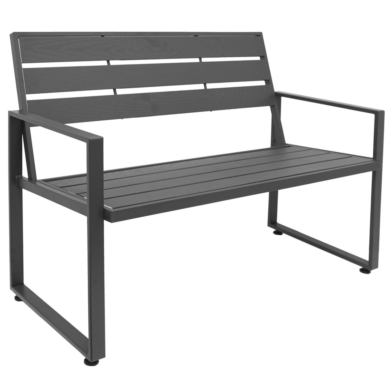 AMANKA Metall Gartenbank bis 260 kg 111 x 65 x 83 cm Anthrazit günstig online kaufen