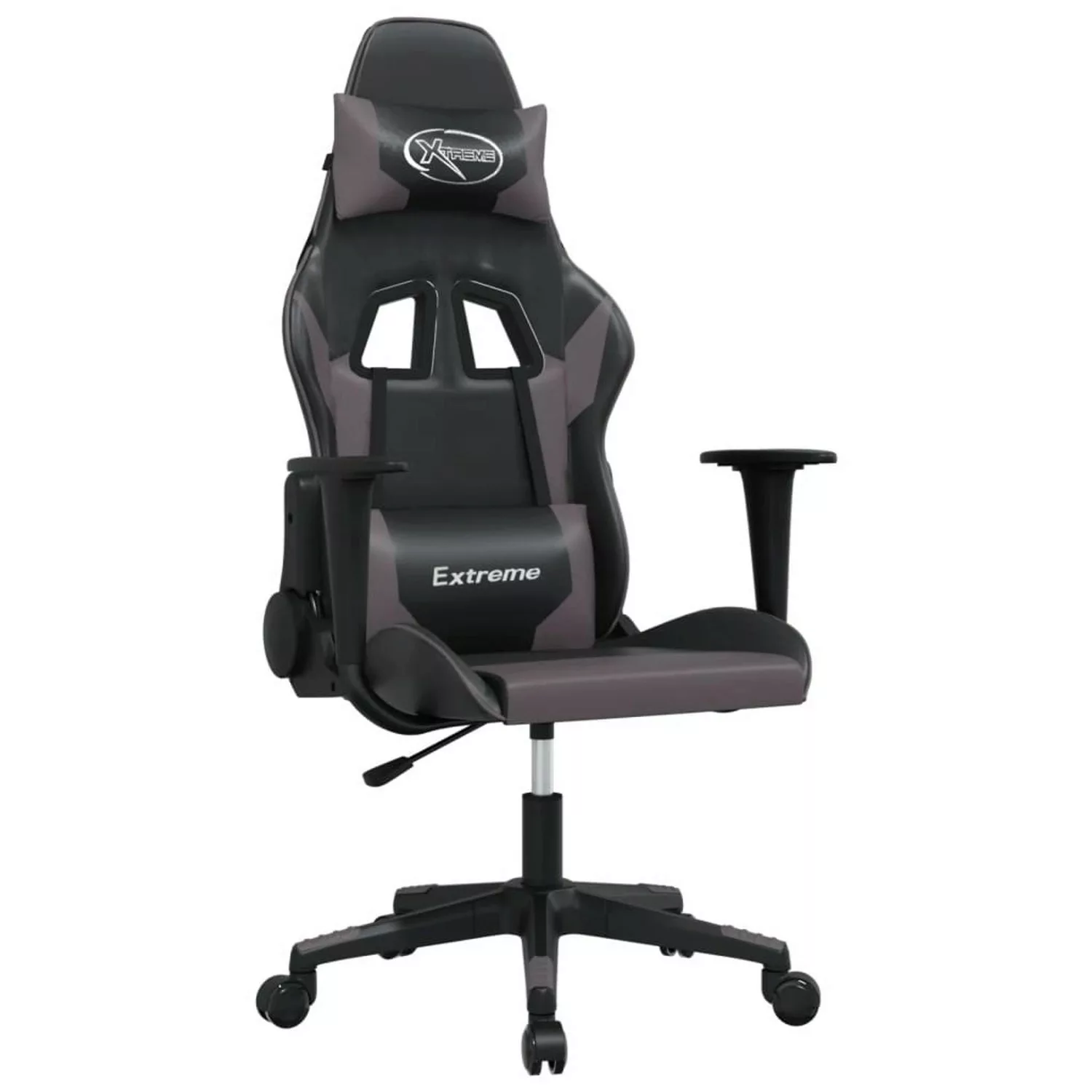 vidaXL Gaming-Stuhl mit Massagefunktion Schwarz und Grau Kunstleder Modell günstig online kaufen