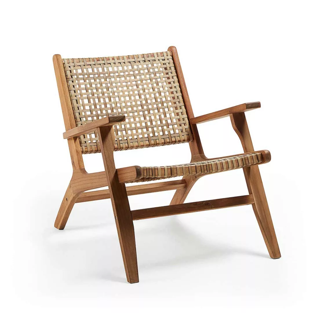 Loungesessel aus Rattan und Akazie Massivholz Skandi Design günstig online kaufen