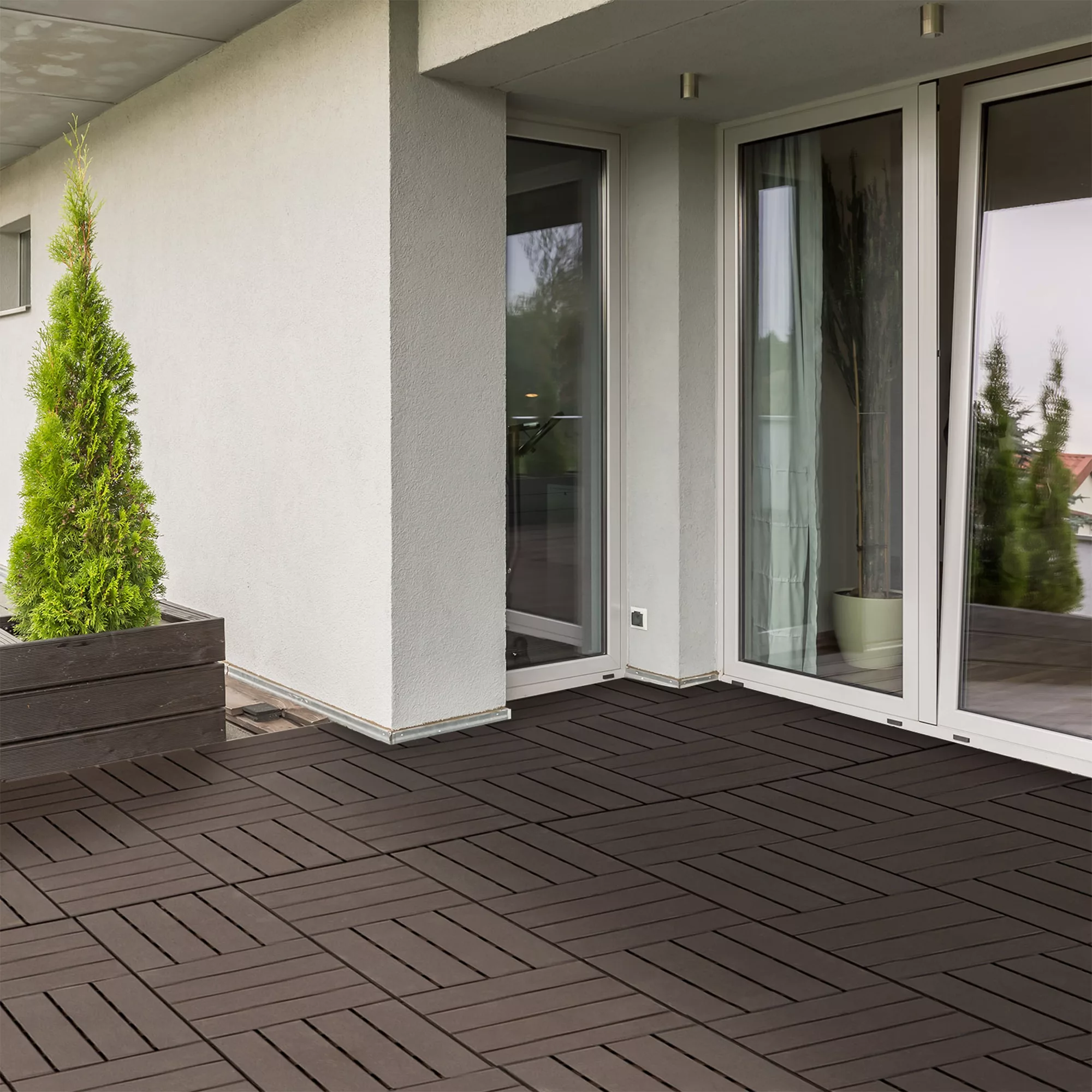 Outsunny Klickfliesen Balkon Patio 30 x günstig online kaufen