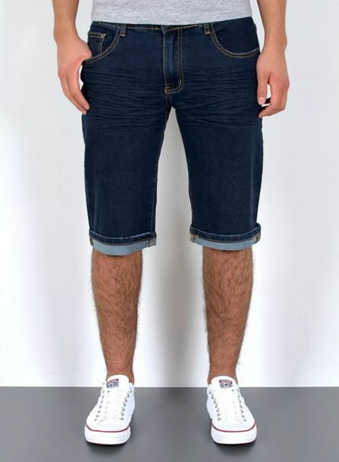 ESRA Jeansshorts Herren Jeans Shorts Hose Herren kurze Jeans Hose mit 5 Poc günstig online kaufen