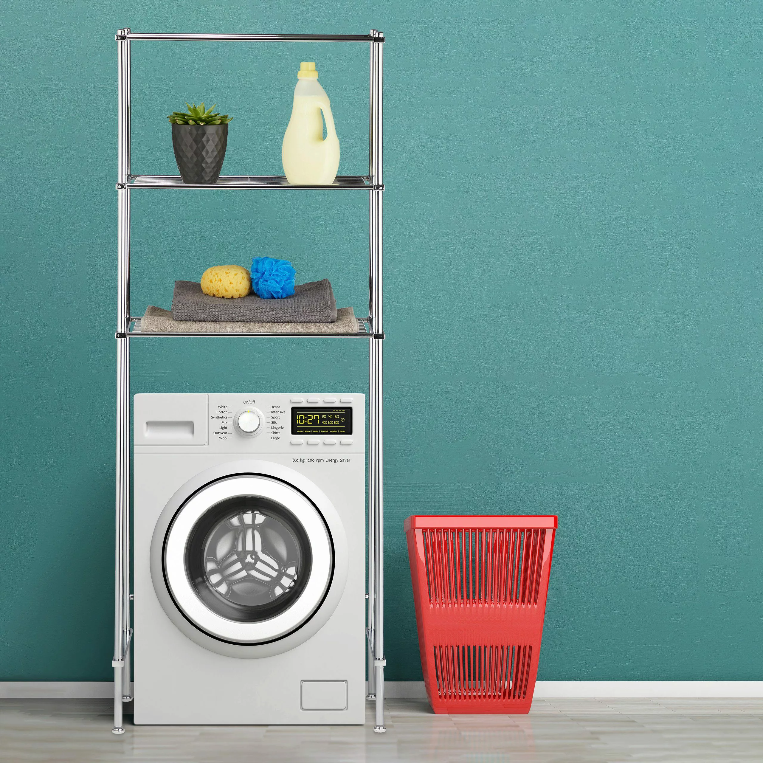 relaxdays Waschmaschinenumbauschrank Überbauregal Waschmaschine 3 Ablagen günstig online kaufen