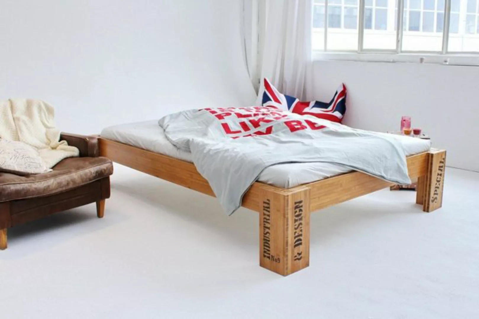 1001 Wohntraum Massivholzbett OPUS Bett aus Bambus ohne Rückenlehne, Steckb günstig online kaufen