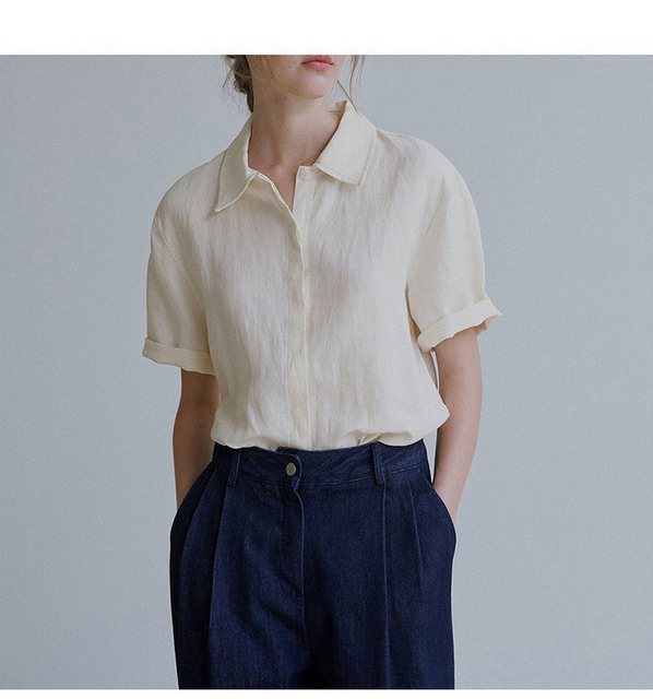RUZU UG Blusentop Shirtbluse Vielseitiges Kurzarmhemd Revers für Damen günstig online kaufen
