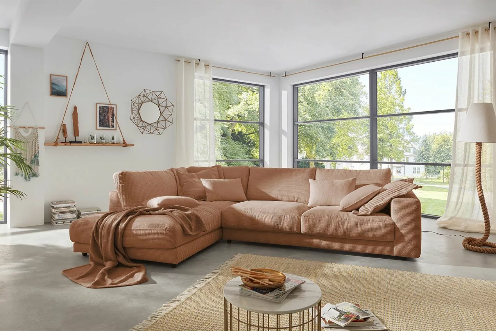 KAWOLA Ecksofa MADELINE, Sofa Cord, Recamiere rechts od. links, versch. Far günstig online kaufen