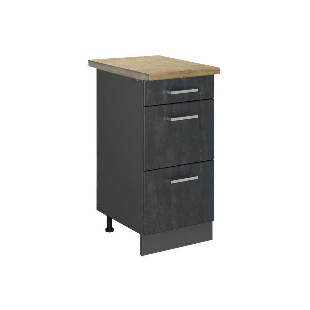 Vicco Unterschrank R-Line, Schwarz Beton/Anthrazit, 40 günstig online kaufen