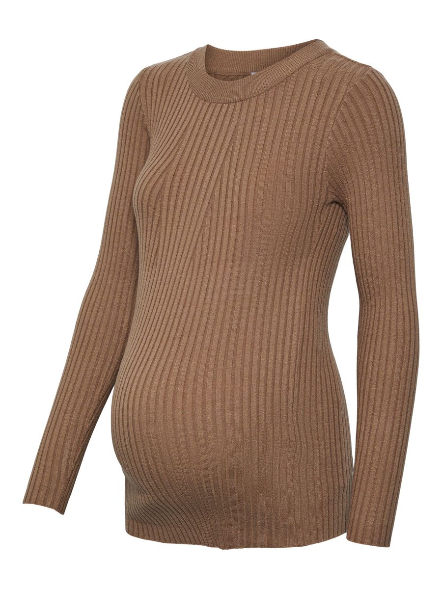 PIECES Pmcrista Strickpullover Damen Braun günstig online kaufen