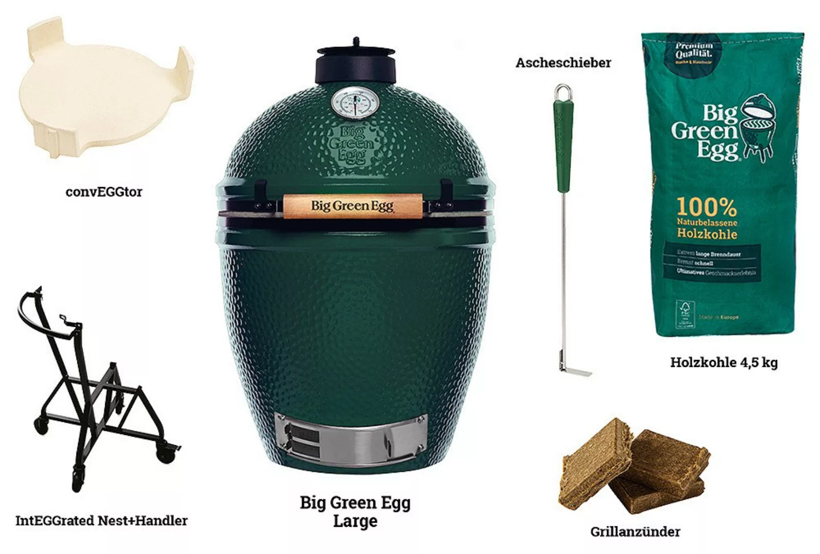 Big Green Egg Starter-Set Large Keramikgrill Holzkohlegrill Kamadogrill + Z günstig online kaufen