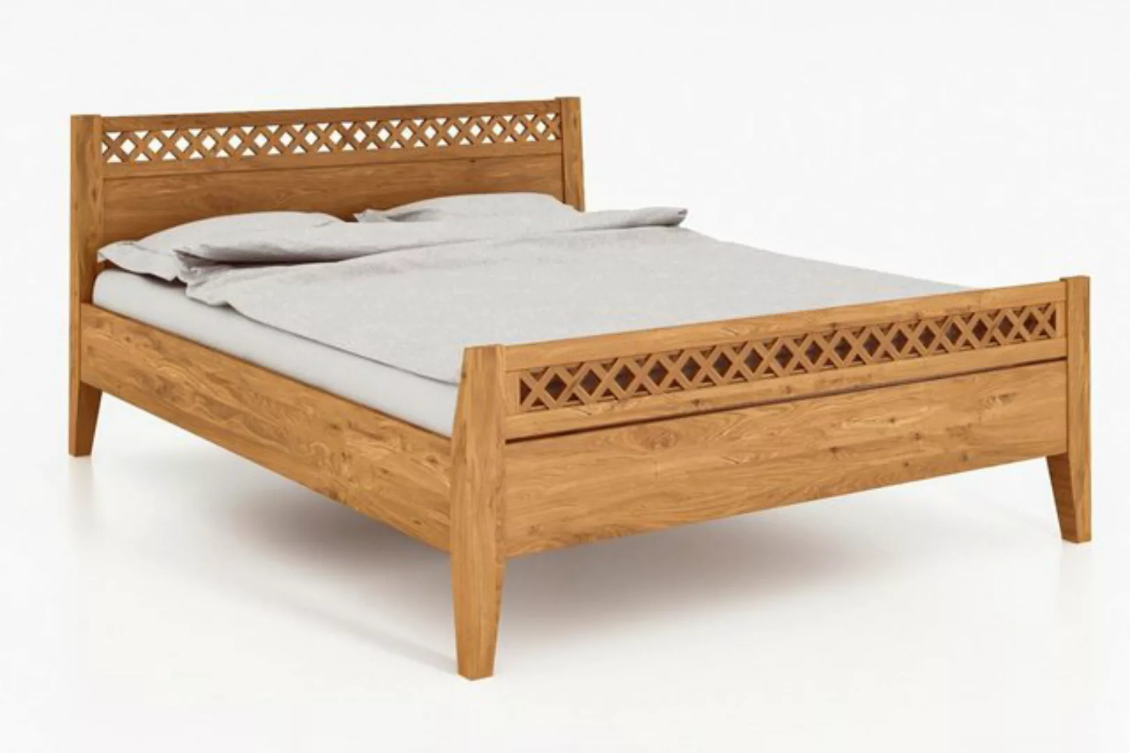 byoak Bett ODYS 120 x 190 aus Massivholz, mit Holzkopfteil, Naturgeölt günstig online kaufen