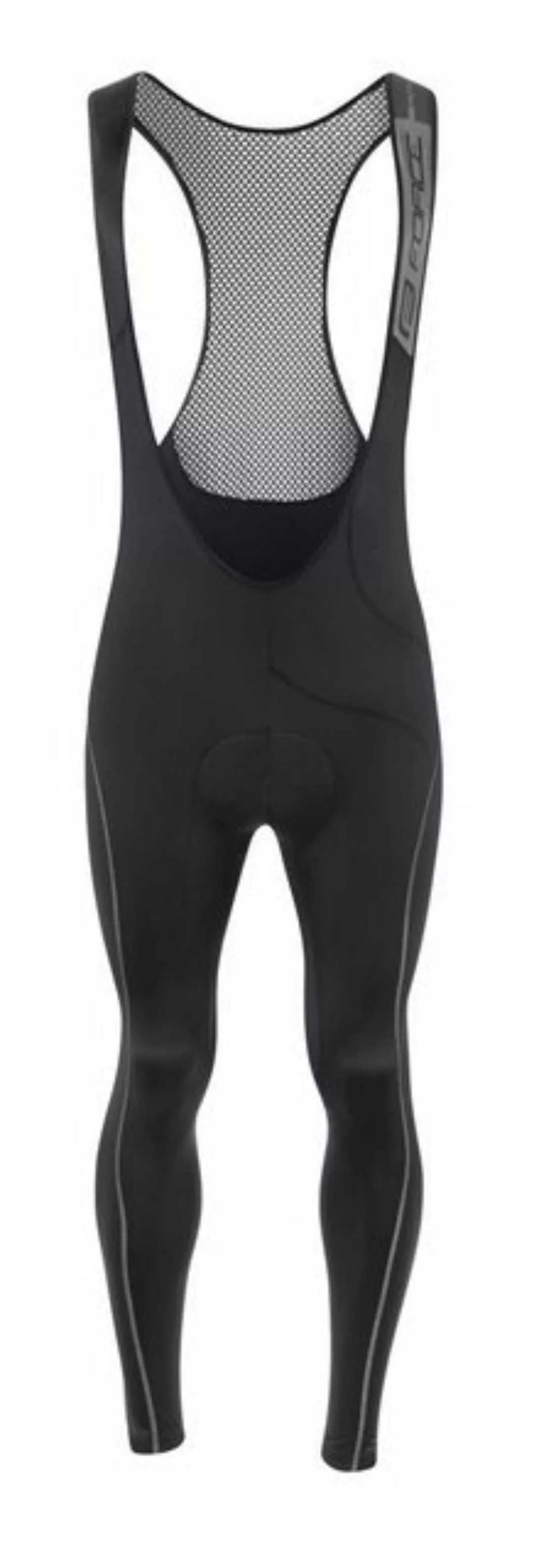 FORCE Fahrradhose Trägerhose FORCE REFLEX LINE mit Pad schwarz 0 °C bis +10 günstig online kaufen