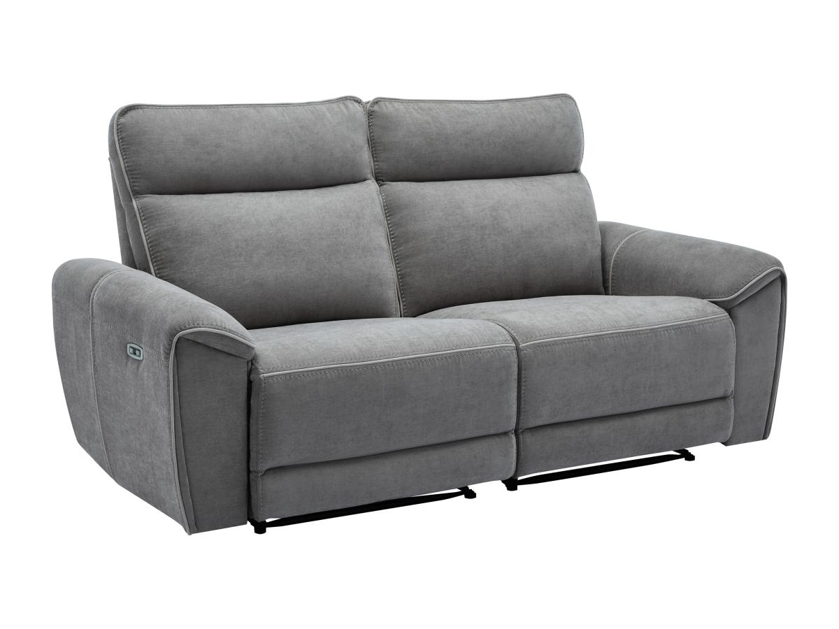 Relaxsofa 3-Sitzer elektrisch - Stoff - Grau - DJARALO günstig online kaufen