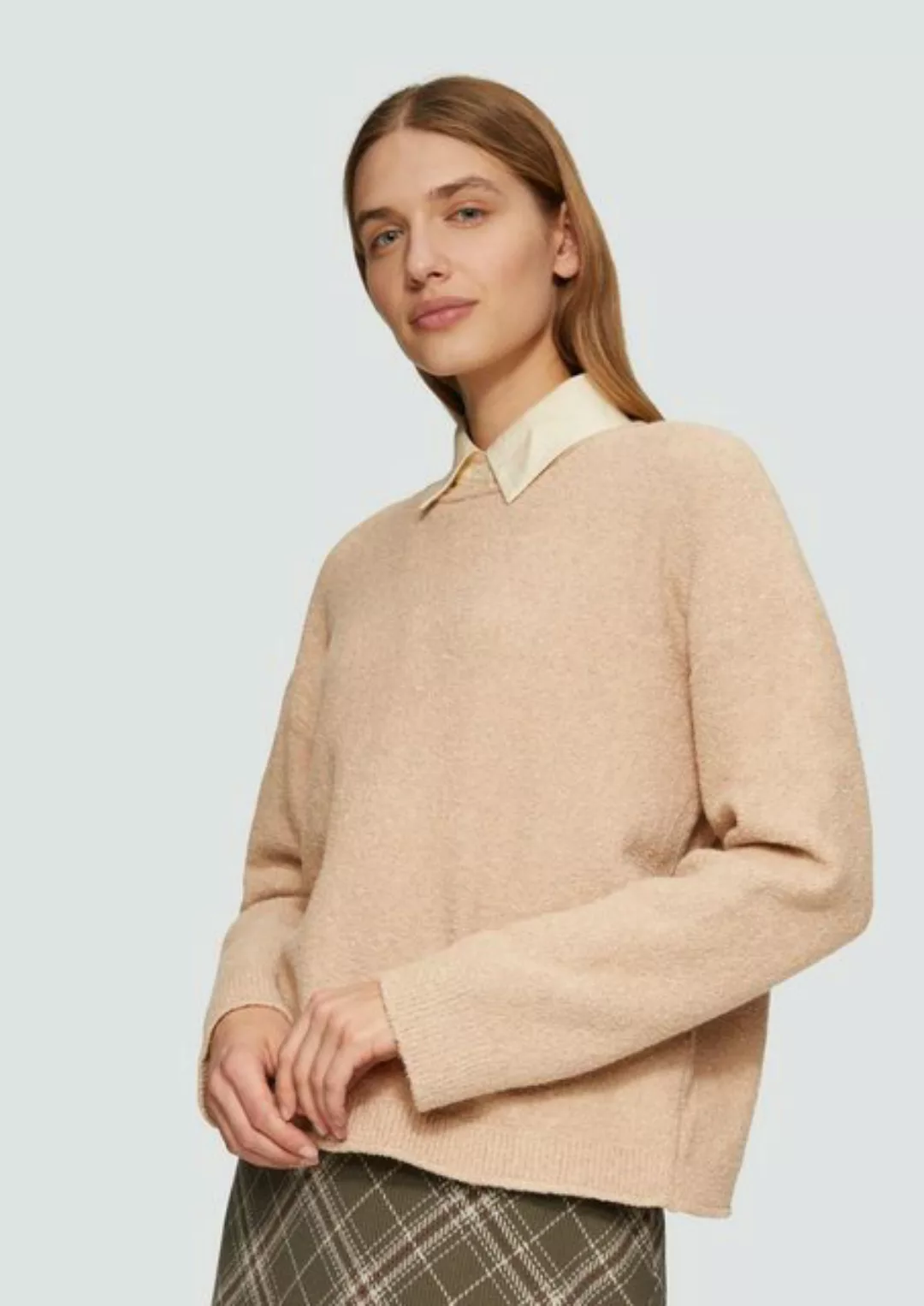 s.Oliver Strickpullover, in Bouclé Optik günstig online kaufen