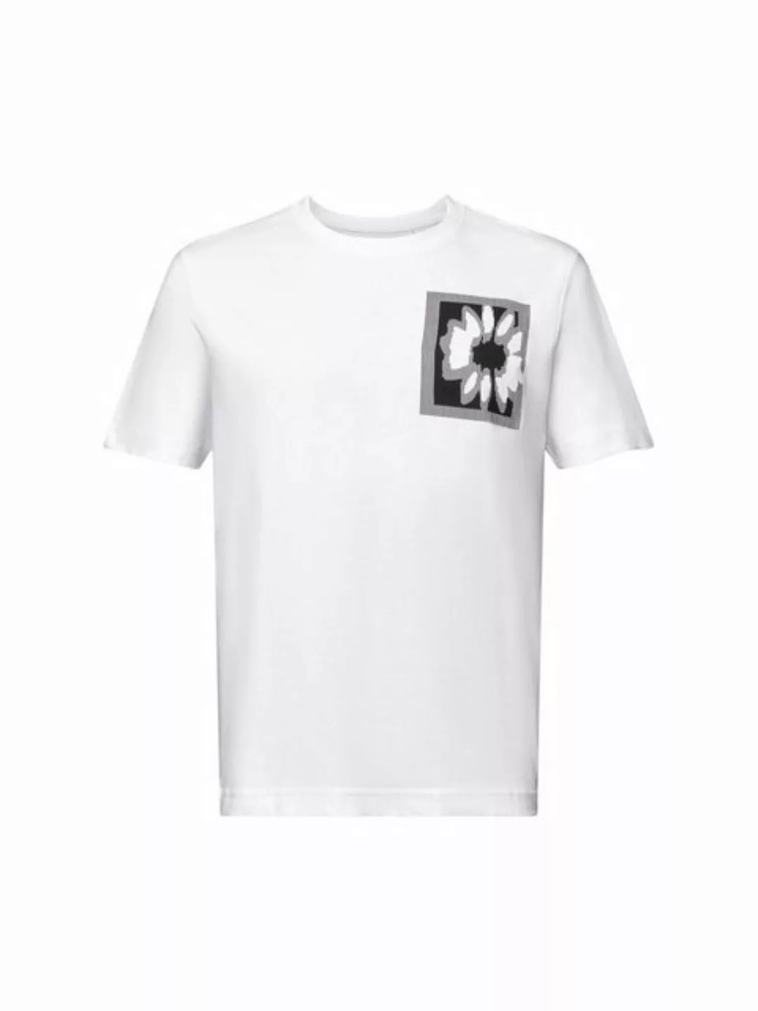 Esprit T-Shirt T-Shirt mit floralem Print und Logo (1-tlg) günstig online kaufen