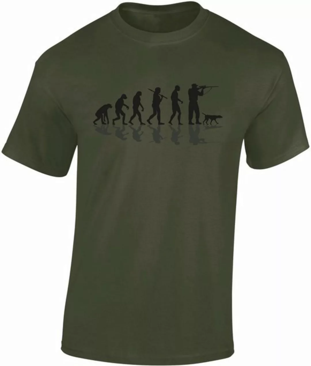 Baddery Print-Shirt Jäger T-Shirt: "Jäger Evolution" - Geschenk für Jäger - günstig online kaufen