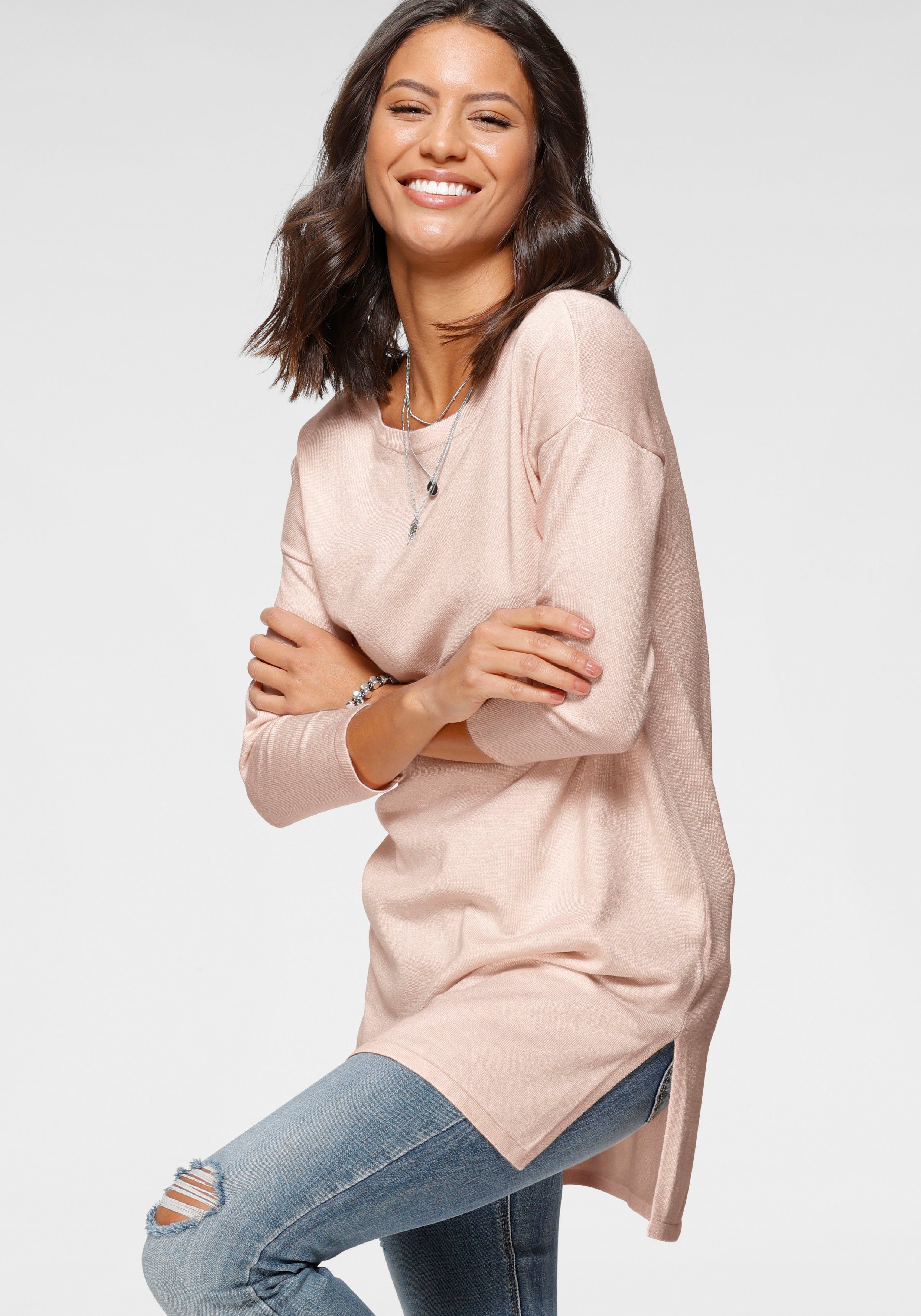Laura Scott Longpullover mit Seitenschlitz günstig online kaufen