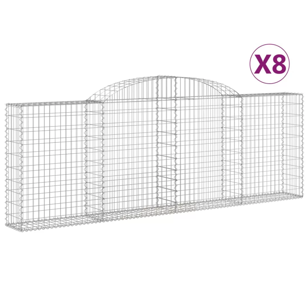 Vidaxl Gabionen Mit Hochbogen 8 Stk. 300x30x100/120cm Verzinktes Eisen günstig online kaufen