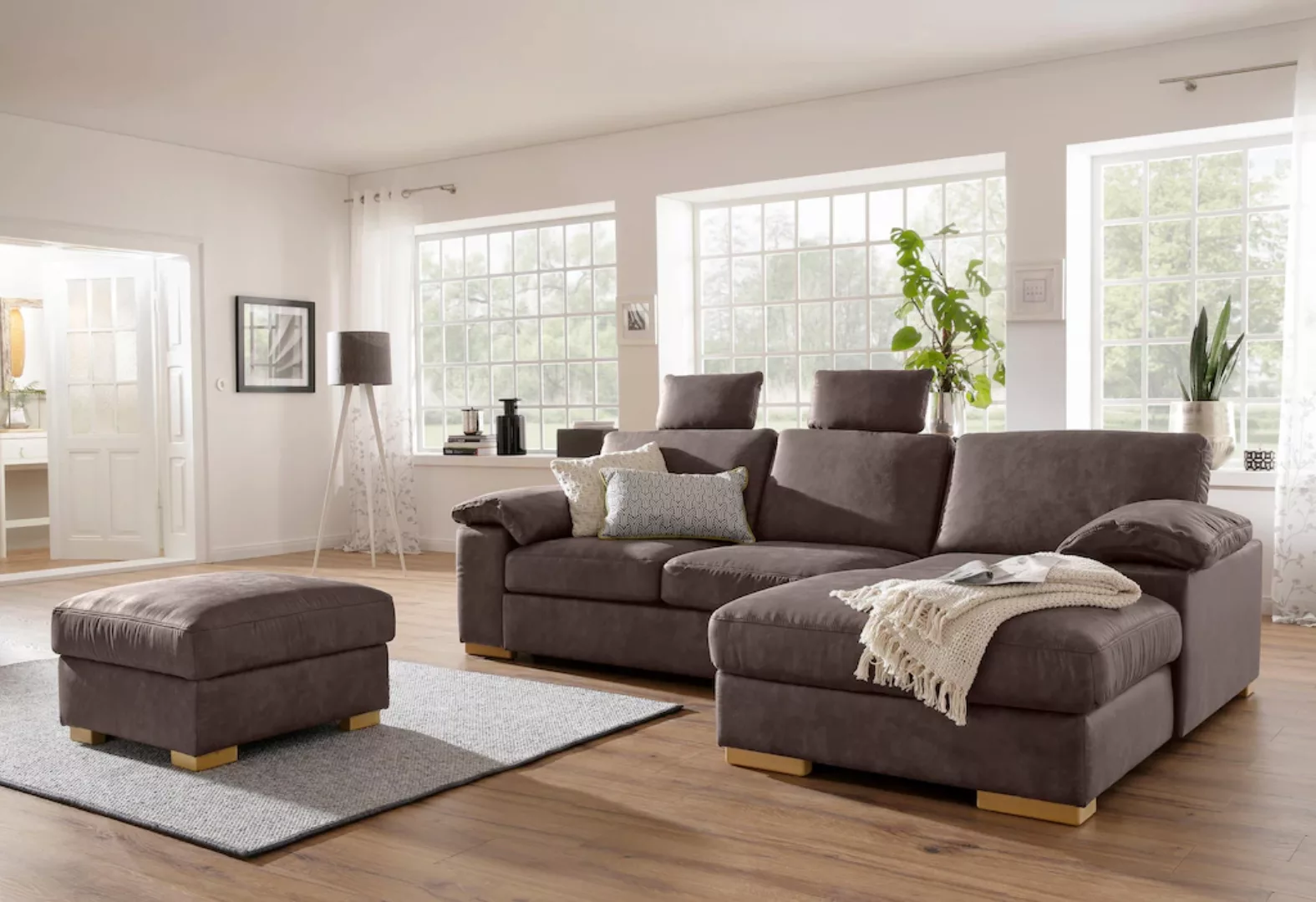 Home affaire Ecksofa "Ventura L-Form", wahlweise mit Bettfunktion und Bettf günstig online kaufen