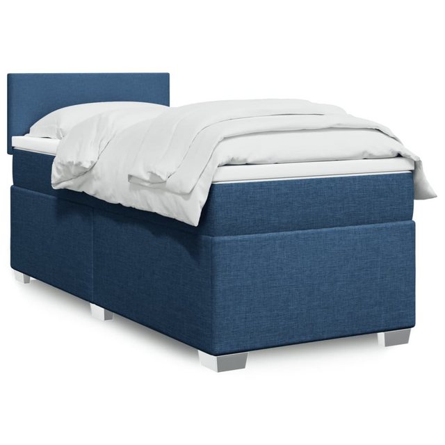 furnicato Bettgestell Boxspringbett mit Matratze Blau 80x200 cm Stoff günstig online kaufen