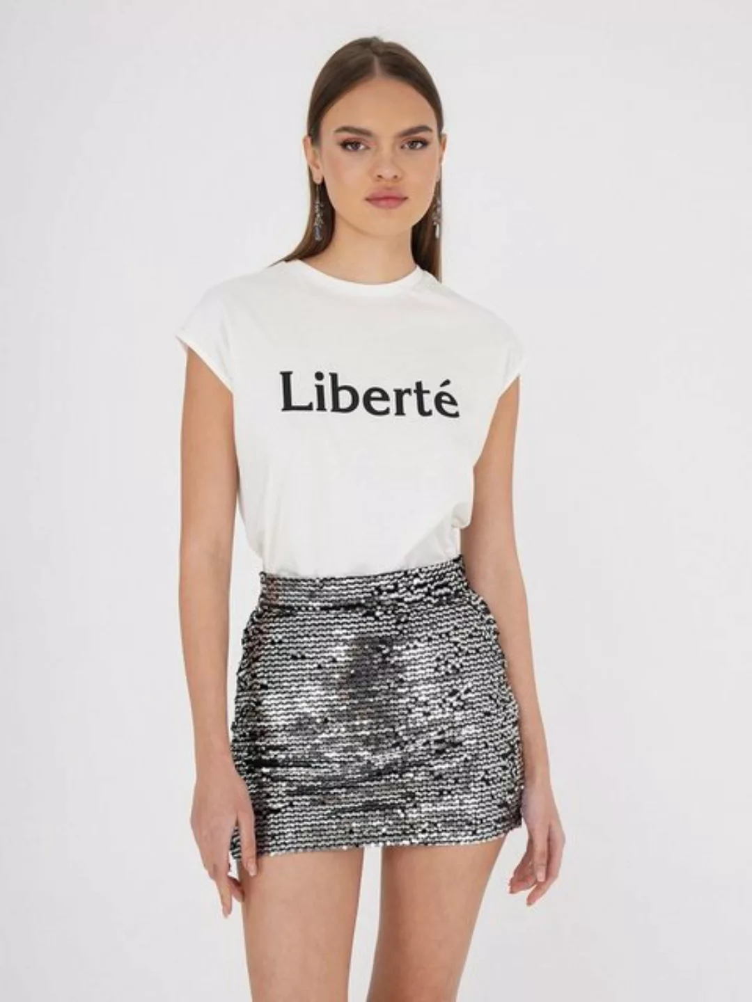 Freshlions T-Shirt Freshlions Print T-Shirt 'Liberte' weiß XL Ohne günstig online kaufen