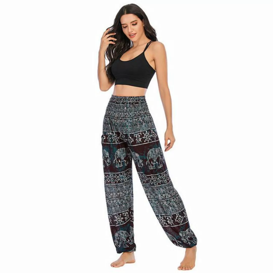 AUKUU Loungepants Yogahose, bedruckte lockere Freizeithose günstig online kaufen