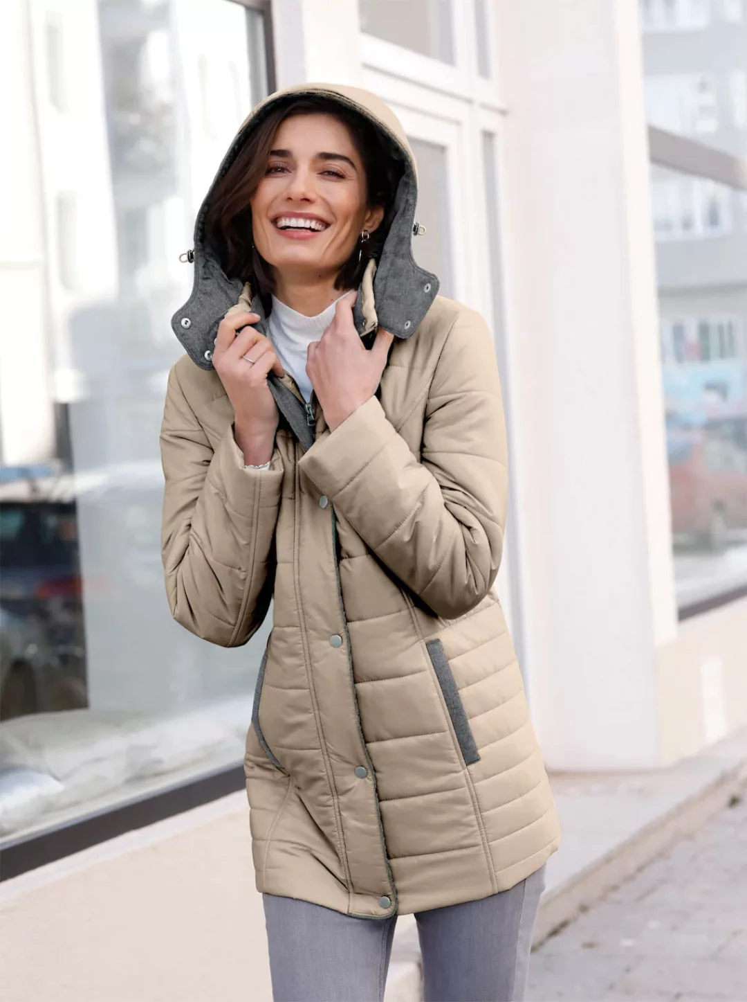 Classic Basics Steppjacke, mit Kapuze günstig online kaufen