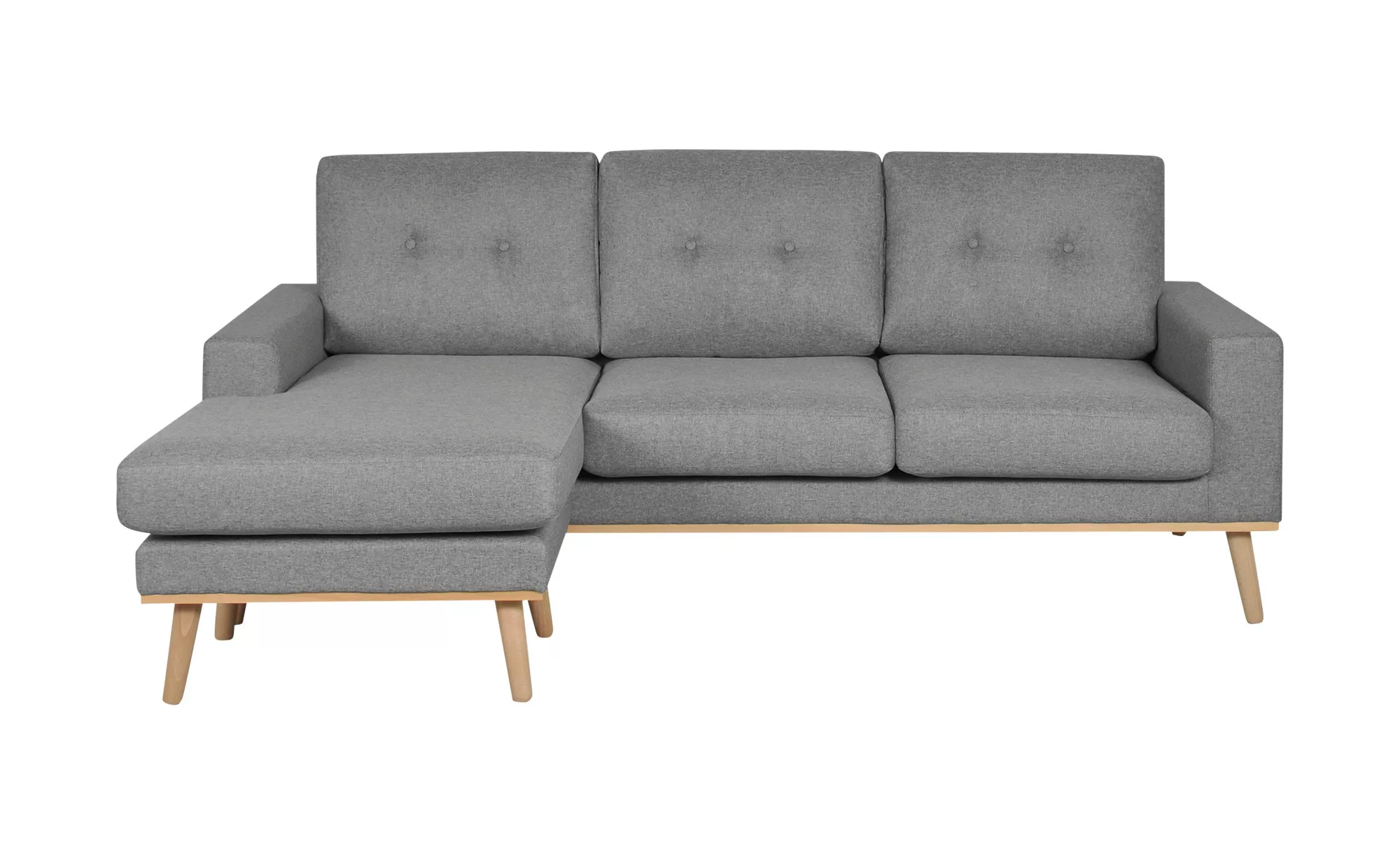 Ecksofa beidseitig stellbar - grau - 211 cm - 88 cm - 139 cm - Polstermöbel günstig online kaufen