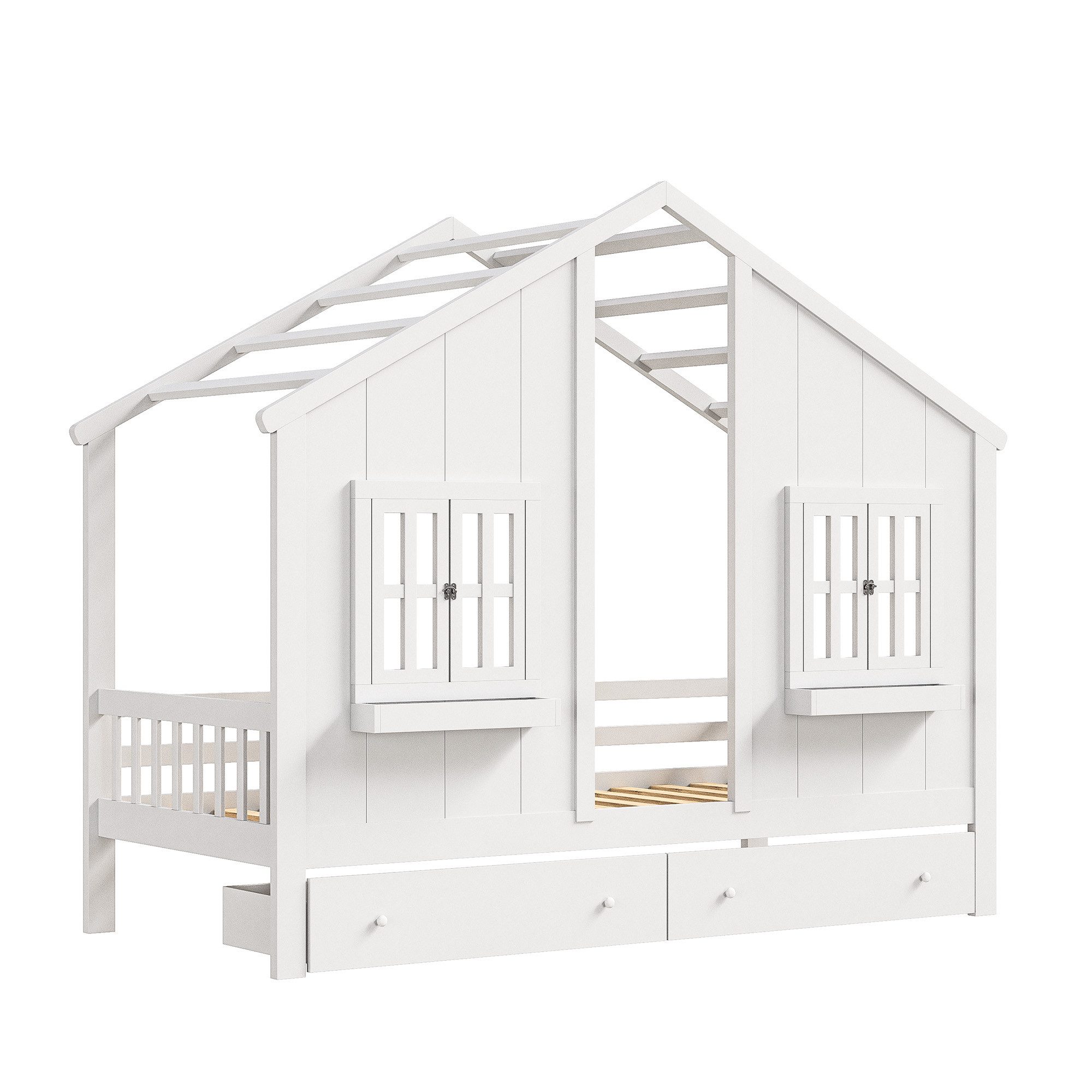 FUROKOY Kinderbett Massivholzbett 90x200 cm Holzbett günstig online kaufen