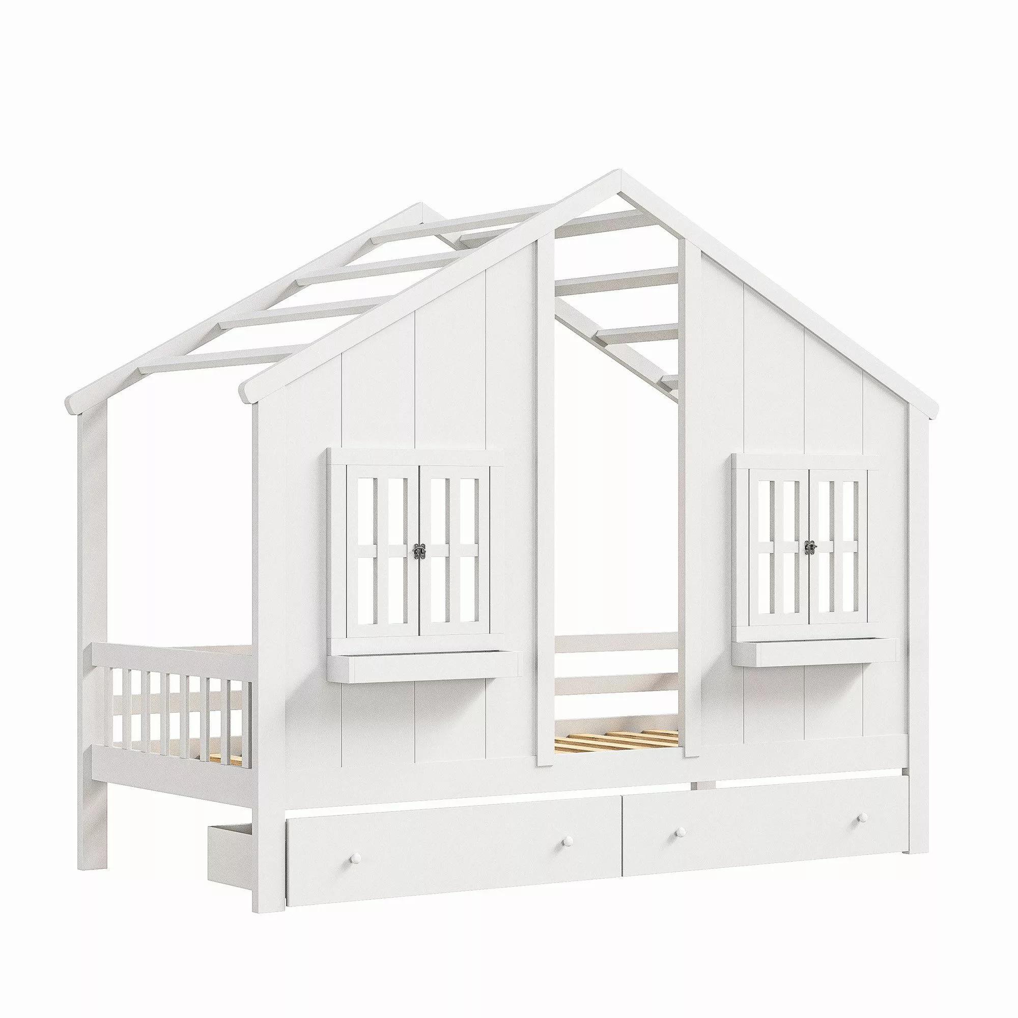 FUROKOY Kinderbett Massivholzbett 90x200 cm Holzbett günstig online kaufen