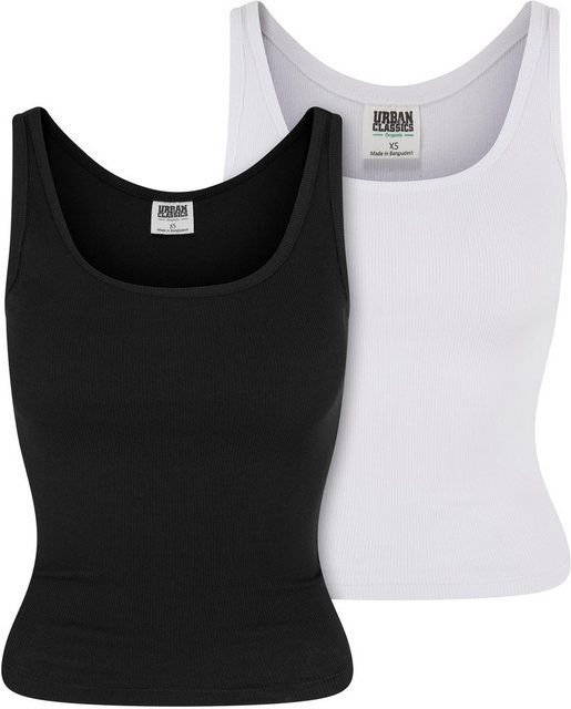 URBAN CLASSICS T-Shirt Ladies Organic Basic Rib Top 2-Pack günstig online kaufen