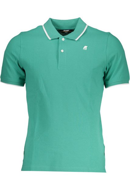 K-Way Poloshirt Grünes Herren-Poloshirt mit Kontrastdetails & günstig online kaufen