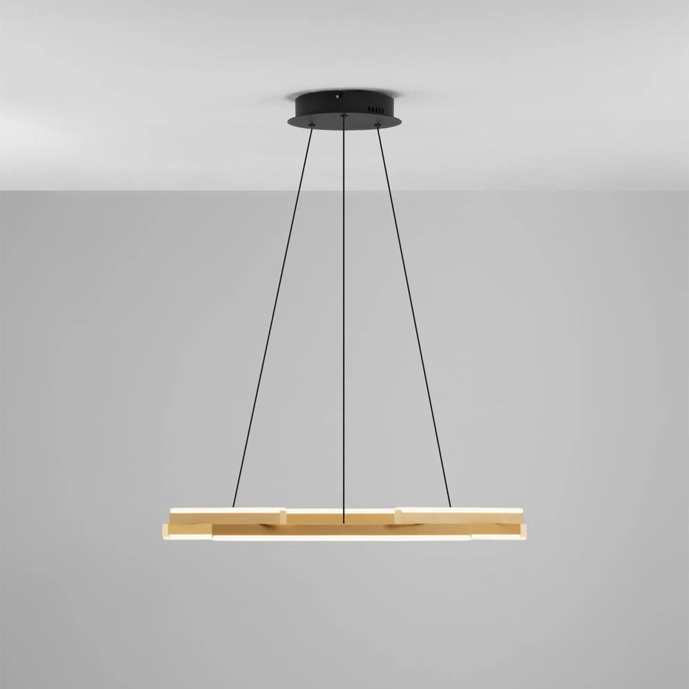 LED Pendelleuchte Hyde in Gold-gebürstet und Schwarz 6x 6,33W 2046lm günstig online kaufen