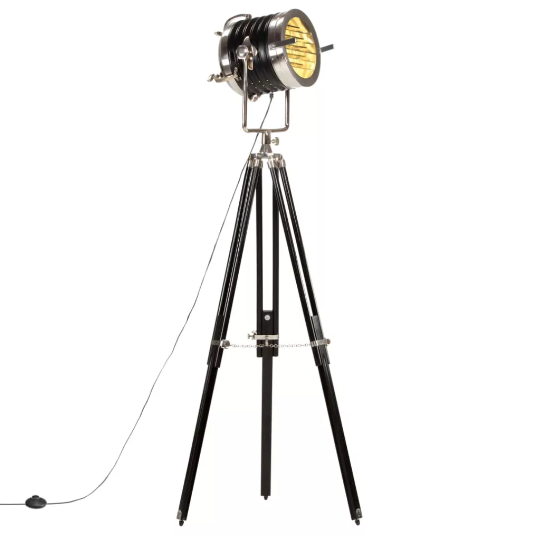 Stativlampe Schwarz Mango Massivholz 171 Cm günstig online kaufen