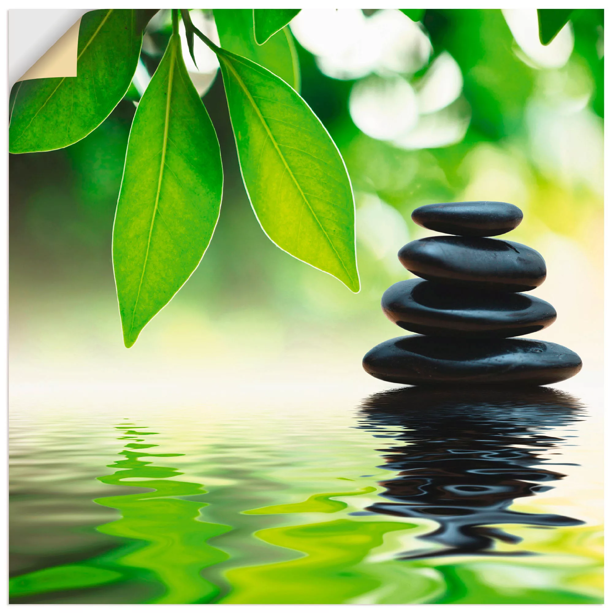 Artland Wandbild »Zen Steinpyramide auf Wasseroberfläche«, Zen, (1 St.), al günstig online kaufen