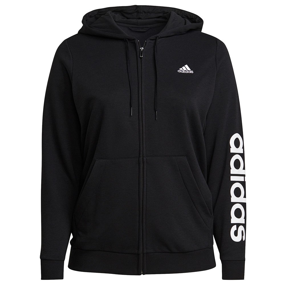 Adidas Linear Ft Big Sweatshirt Mit Reißverschluss 3X Black / White günstig online kaufen