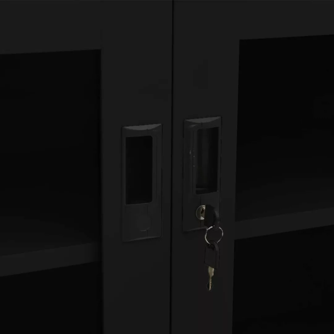 Büroschrank Schwarz 90x40x70 Cm Stahl günstig online kaufen