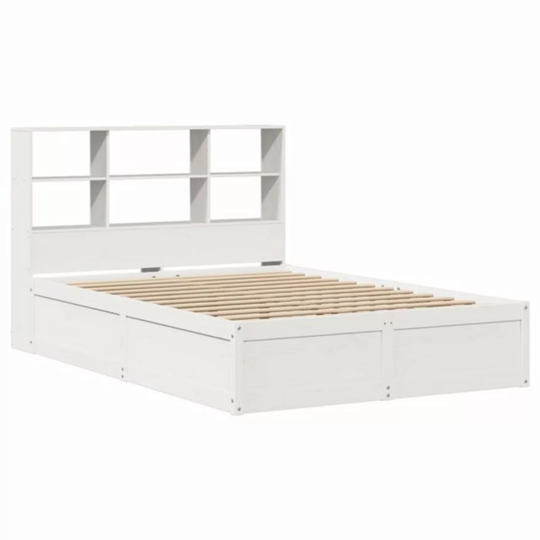 vidaXL Bett Massivholzbett ohne Matratze Weiß 135x190 cm Kiefernholz günstig online kaufen