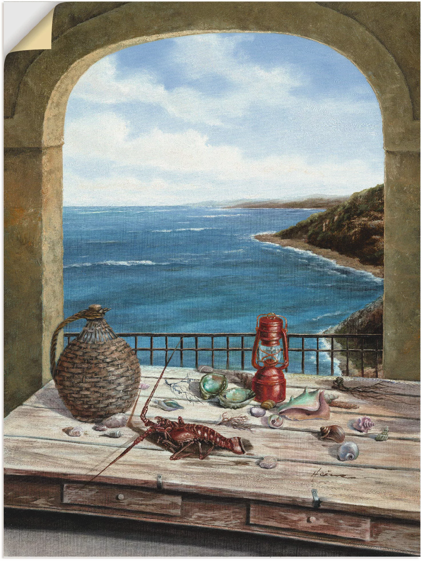 Artland Wandbild "Stillleben am Meer", Fensterblick, (1 St.), als Alubild, günstig online kaufen
